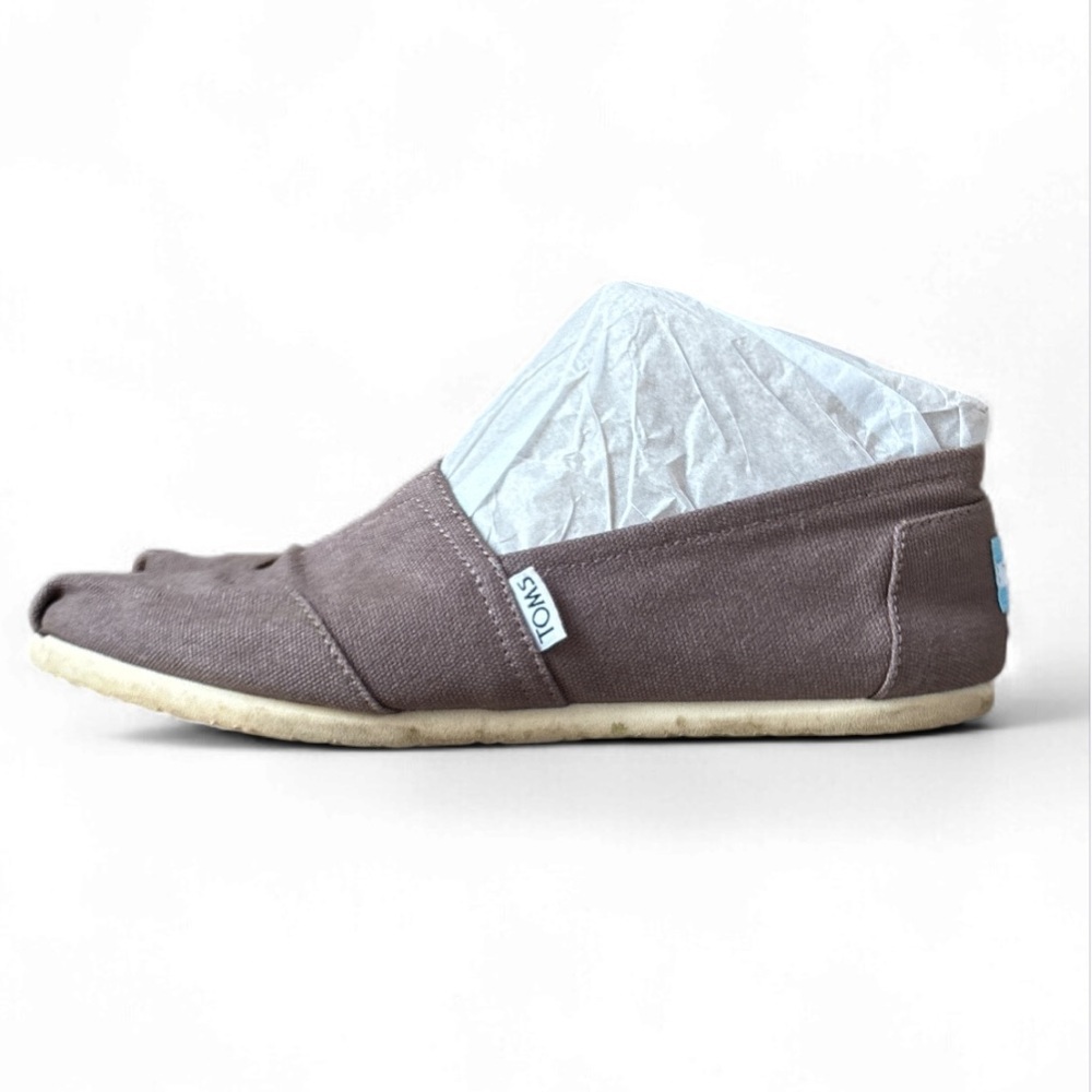 Toms Brown Canvas Slip-On Flats